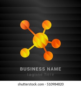Mind Map Orange, Yellow and Black silk fashion premium icon / Logo