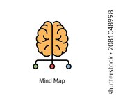 Mind Map vector fill outline Icon. Pixel Perfect. For Mobile and Web. stock illustration