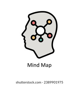 Mind Map vector filled outline Icon Design illustration. Business And Management Symbol on White background EPS 10 File