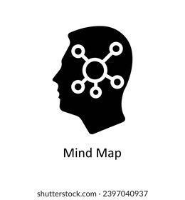 Mind Map vector solid icon. Business And Management Symbol on White background EPS 10 File