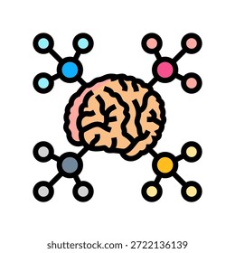 gráfico de mapeamento mental ícone de cor vetor. símbolo de gráfico de mapeamento mental. ilustração de símbolo isolado