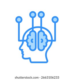 Mind Mapping Icon Blue Color Vector Illustration