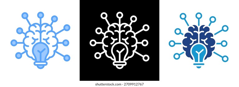 Ilustração de vetor de estilo triplo do ícone do mapeamento da mente