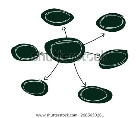 Mind mapping template with blank space bubble text.eps