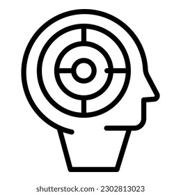 Vector de contorno de icono de masaje mental. Reducción de estrés. Calm spa