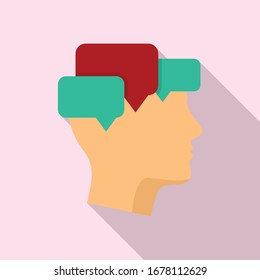 Mind mental chats icon. Flat illustration of mind mental chats vector icon for web design