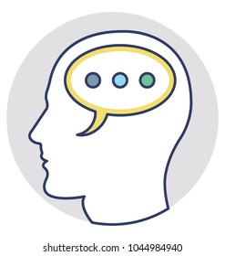 
A person’s mind with message bubble concept of planning symbolised
