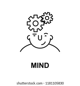mind on head icon. Element of human mind icon for mobile concept and web apps. Thin line mind on head icon can be used for web and mobile