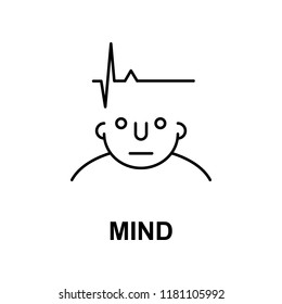 mind on head icon. Element of human mind icon for mobile concept and web apps. Thin line mind on head icon can be used for web and mobile