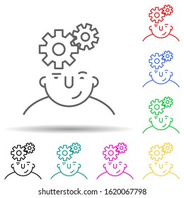 mind on head multi color style icon. Simple thin line, outline vector of what is in your mind icons for ui and ux, website or mobile application