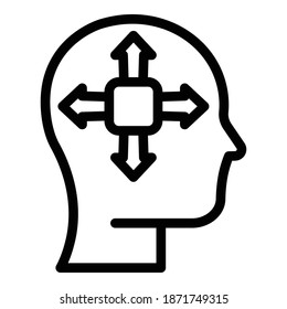 Mind opportunity icon. Outline mind opportunity vector icon for web design isolated on white background