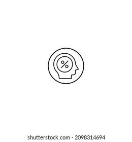 icono de estilo de contorno de mente en círculo