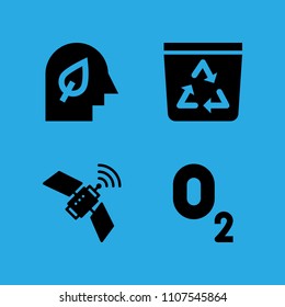 mind, oxygen, recycle bin and satellite icons vector in sample icon set for web and graphic design