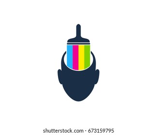 Mind Paint Icon Logo Design Element