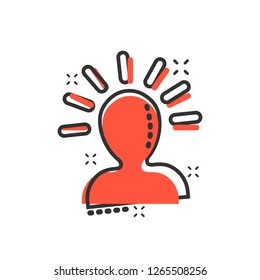 Mind people icon in comic style. Human frustration vector cartoon illustration pictogram. Mind thinking business concept splash effect.