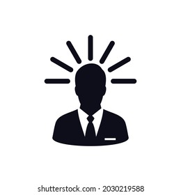 Métete en el icono de la gente en estilo plano. Ilustración vectorial de la frustración humana sobre fondo aislado blanco. Pensar en el concepto de negocios.