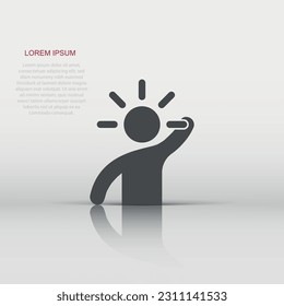 Mind people icon in flat style. Human frustration vector illustration on white isolated background. Mind thinking business concept.