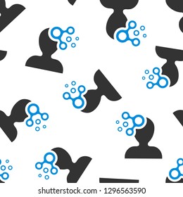 Mind people icon seamless pattern background. Human frustration vector illustration. Mind thinking symbol pattern.