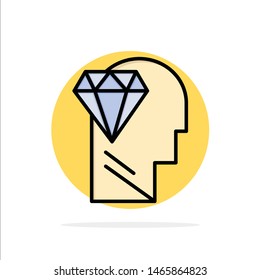 Mind, Perfection, Diamond, Head Abstract Circle Background Flat color Icon. Vector Icon Template background