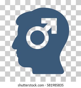 Mind Potency vector pictograph. Illustration style is a flat iconic blue symbol on a transparent background.