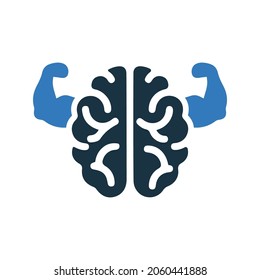 Mente, poder, icono cerebral. Diseño vectorial simple editable aislado en un fondo blanco.