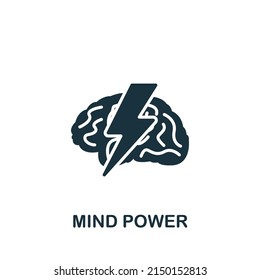 Mind Power Icon. Monochrome Simple Brain Process Icon For Templates, Web Design And Infographics