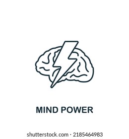 Mind Power Icon. Monochrome Simple Brain Process Icon For Templates, Web Design And Infographics