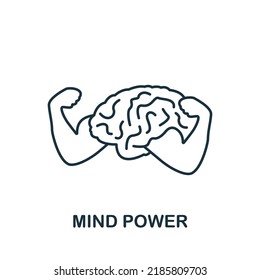 Mind Power Icon. Monochrome Simple Business Motivation Icon For Templates, Web Design And Infographics