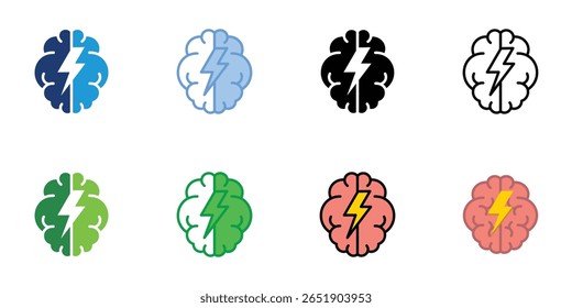Conjunto de iconos de poder mental Vector Colección de estilo múltiple
