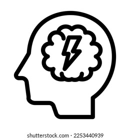 Mind Power Vector Line Icon Design