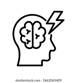 Mind Power Vector Outline Icon. EPS 10 File