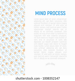 Mind process concept with thin line icons set: intelligence,  passion, conflict, innovation, time management, exploration, education, logical thinking. Modern vector illustration for web page.
