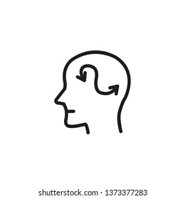 Mind process line icon. Person, head, thought. Consciousness concept. Can be used for topics like psychology, creativity intelligence