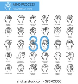 Mind Process , Thin Line and Pixel Perfect Icons