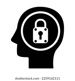 Icono De Protección Mental En Estilo Plano
