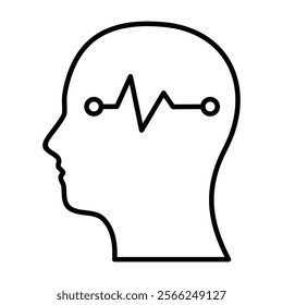 Mind Pulse Icon Element For Design