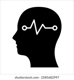 Mind Pulse Icon Element For Design