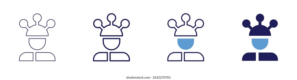 Mind reader icon in 4 different styles. Thin Line, Line, Bold Line, Duotone. Duotone style. Editable stroke.