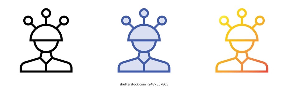 mind reader icon. Linear, Blue Fill and Gradient Style Design Isolated On White Background