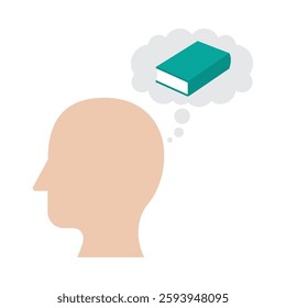 Mind Reading Brain with book thinking icon