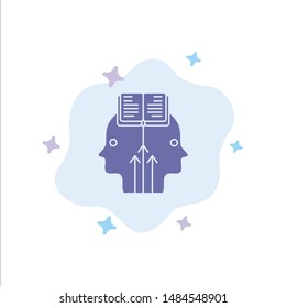 Mind, Reading, Programming, Man Blue Icon on Abstract Cloud Background. Vector Icon Template background