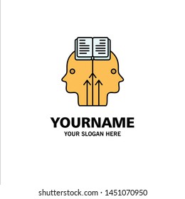 Mind, Reading, Programming, Man Business Logo Template. Flat Color