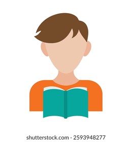 Mind Reading Student with book reading learning