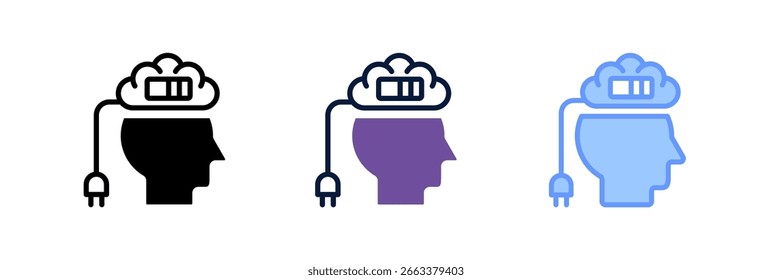 Elemento De Ícone De Recarga Mental Para Design E Vetor