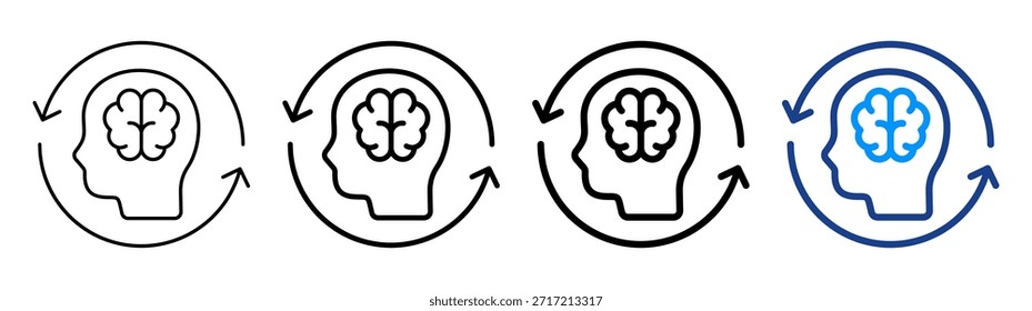 Conjunto de Colección de contorno diferente de icono de actualización de mente