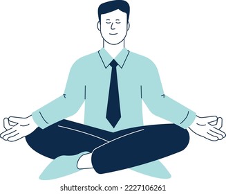 Mind relaxation technique. Calming person in lotus pose