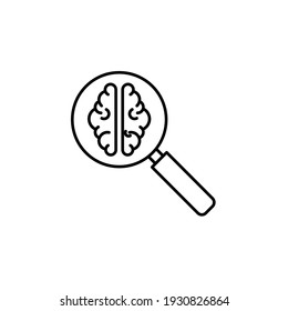 ilustración vectorial de icono de investigación mental. estilo de línea de icono de negocio. aislado en fondo blanco