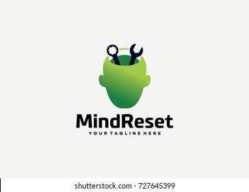 Mind Reset Logo Template Design. Creative Vector Emblem, for Icon or Design Concept.