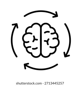 Ilustración vectorial de iconos de contorno de Restablecer mental