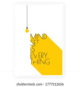 Mind set is everything, vector. Motivational, inspirational, positive quotes, affirmation. Scandinavian minimalist poster design. Wall art, artwork. Wording design, lettering